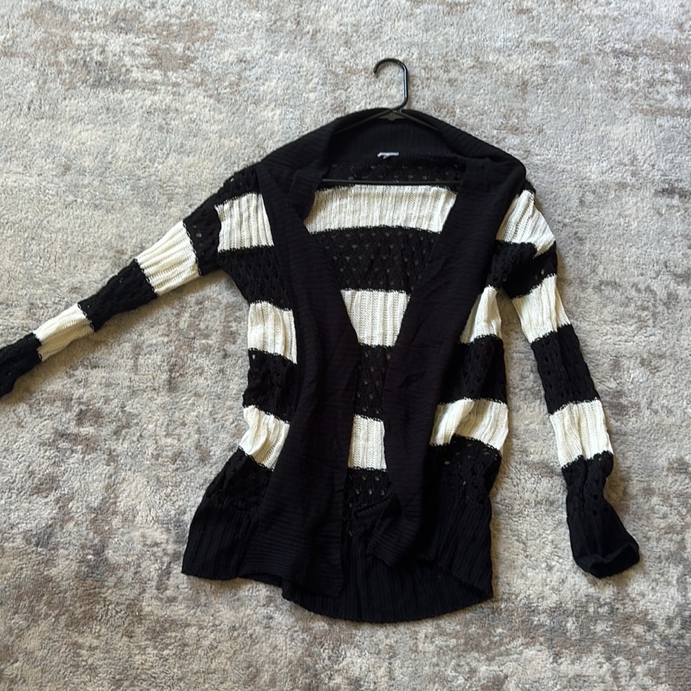 Black and white stripped Woman’s Small Cardigan